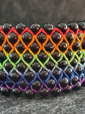 Rainbow Glass Bead Bracelet